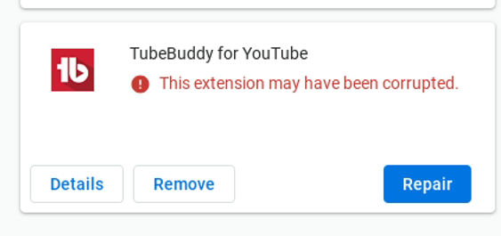 Tubebuddy_extension_corrupted.png